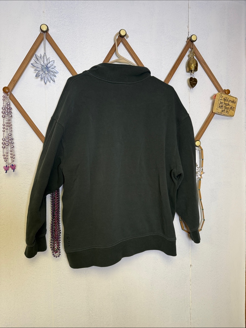 Athleta Dark Olive Half-Zip Pullover Sweatshirt - Picture 6 of 7